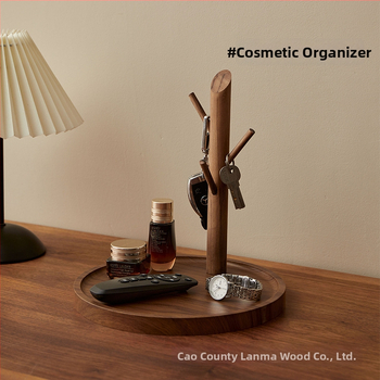 Lanma Raft din lemn cu 3 etaje pentru chei, cosmetică și bijuterii