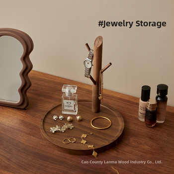 Lanma Raft din lemn cu 3 etaje pentru chei, cosmetică și bijuterii