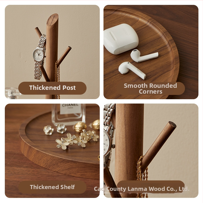 Lanma Raft din lemn cu 3 etaje pentru chei, cosmetică și bijuterii