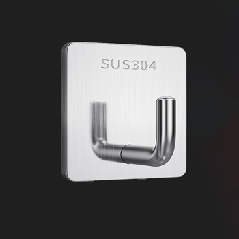 Cârlig de perete din oțel inoxidabil, cu adeziv, fără găuri - pentru bucătărie și baie, design minimalist, încărcare 0–1 kg