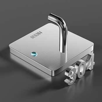 Cârlig de perete din oțel inoxidabil, cu adeziv, fără găuri - pentru bucătărie și baie, design minimalist, încărcare 0–1 kg