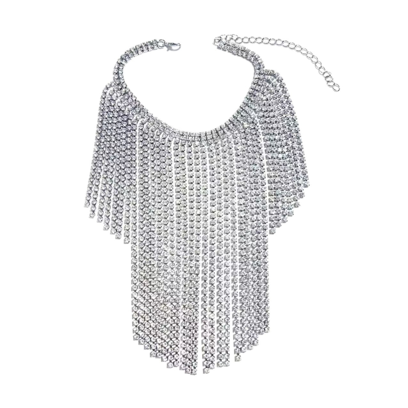 Lanț de gleznă cu ciucuri și cristale Water Drill, design feminin, stil Europa-America