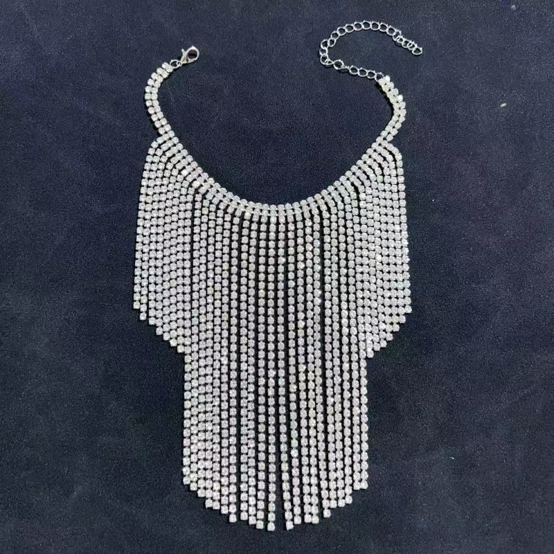 Lanț de gleznă cu ciucuri și cristale Water Drill, design feminin, stil Europa-America