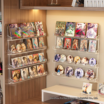 Raft de afișaj din plastic transparent, montat pe perete, cu 4 etaje, pentru dormitor și sufragerie