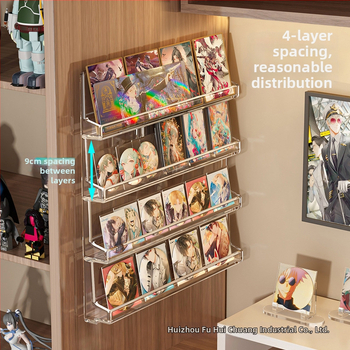 Raft de afișaj din plastic transparent, montat pe perete, cu 4 etaje, pentru dormitor și sufragerie