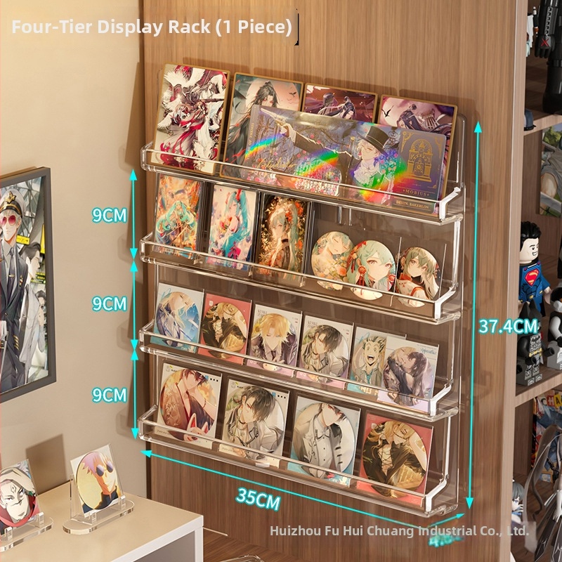 Raft de afișaj din plastic transparent, montat pe perete, cu 4 etaje, pentru dormitor și sufragerie