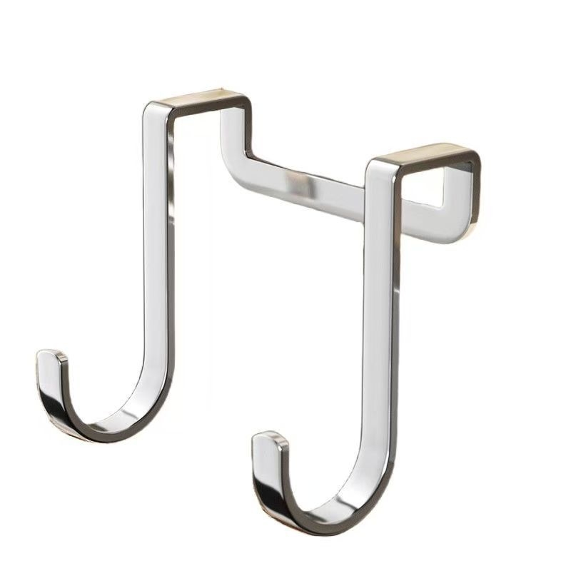 Set de 5 cârlige din oțel inoxidabil, în formă S dublă, fără găuri, încărcare 3 kg, pentru ușă sau spatele dulapului
