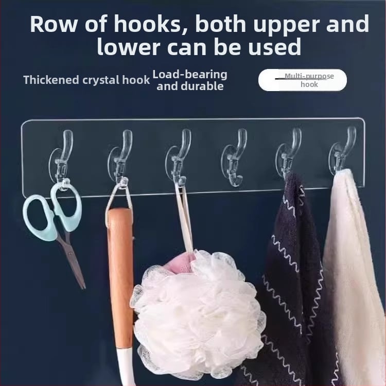 Cârlige adezive fără găuri pentru ușă, cu 3+ rânduri, din plastic, încărcare până la 1 kg