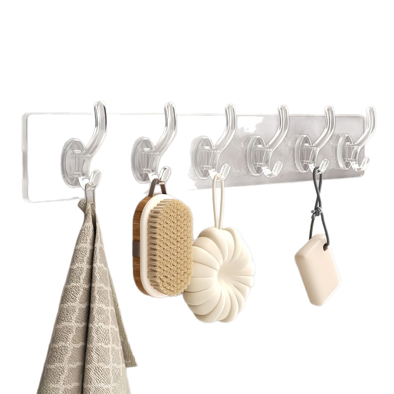 Cârlige adezive fără găuri pentru ușă, cu 3+ rânduri, din plastic, încărcare până la 1 kg