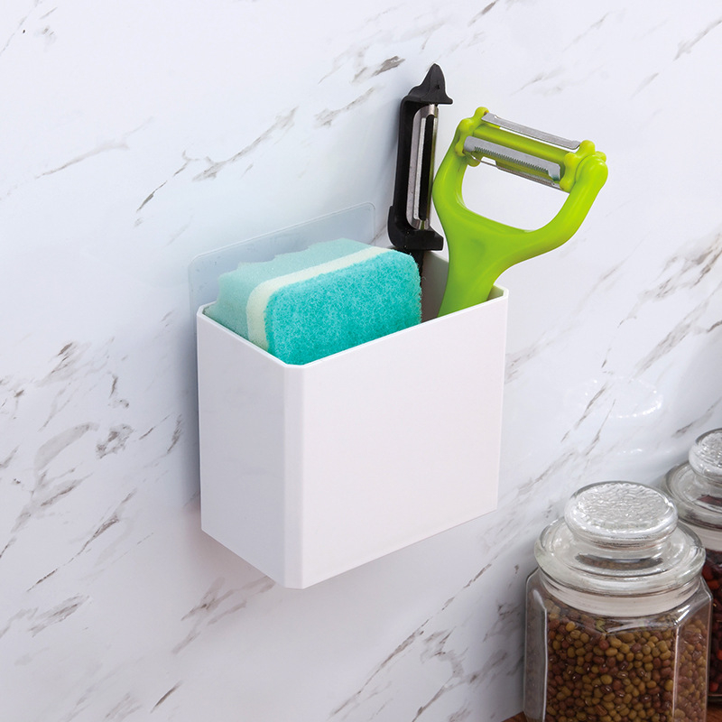 Raft de depozitare pentru baie, montaj pe perete, ABS, fără găuri, pentru periuțe, pastă de dinți și pieptene — 1 nivel