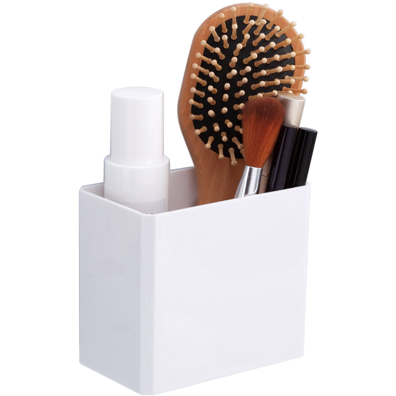 Raft de depozitare pentru baie, montaj pe perete, ABS, fără găuri, pentru periuțe, pastă de dinți și pieptene — 1 nivel