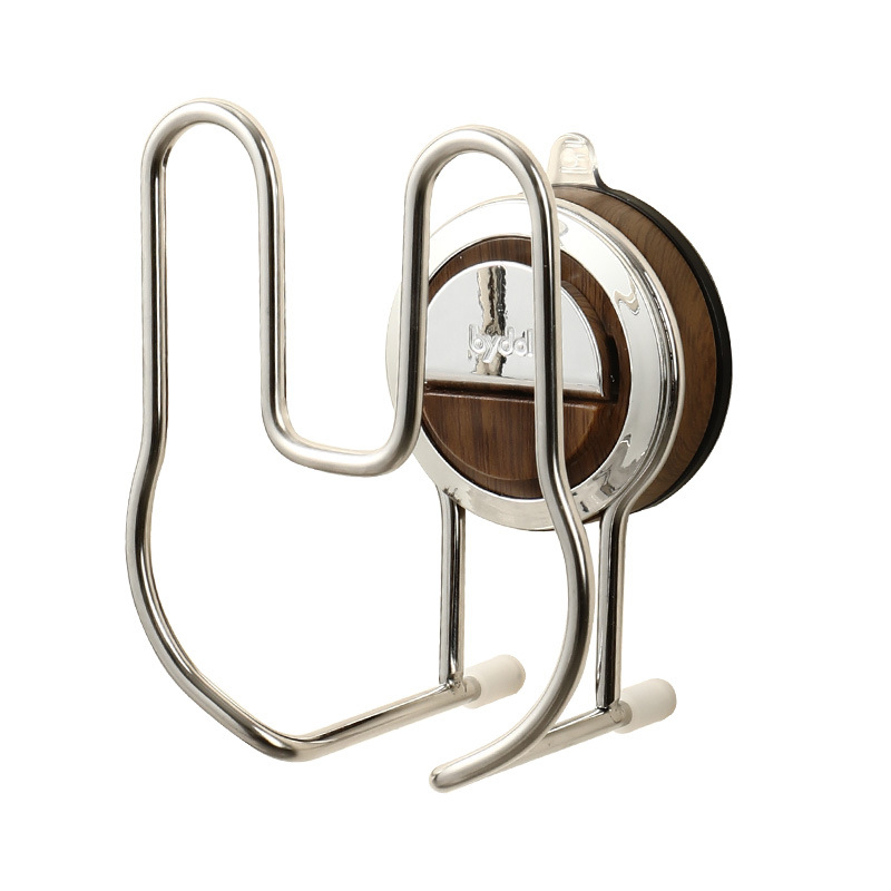 Raft din oțel inoxidabil pentru papuci de baie, cu ventuze, montaj pe perete fără găuri, 1 nivel de depozitare