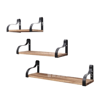 Raft de perete din lemn masiv și aliaj lemn-fier, 3 etaje, suport mobil pentru plante și flori, design modern minimalist