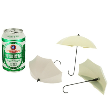 Cuier adeziv, în formă de umbrelă, cu 3 cârlige, din plastic, montaj fără găuri, pentru baie