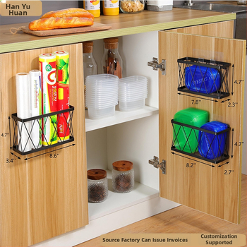 Raft de bucătărie montat pe perete pentru rolele de folie și hârtie, organizator pentru condimente, oțel carbon, stil modern minimalist