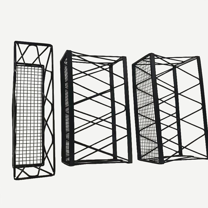 Raft de bucătărie montat pe perete pentru rolele de folie și hârtie, organizator pentru condimente, oțel carbon, stil modern minimalist
