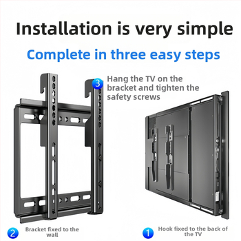 Универсален стенен монтаж за телевизор 26–65 инча, ултра тънък, студено валцована стомана, модел T50, тегло 1000 г