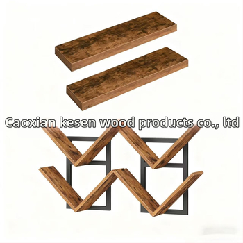 Стенно монтирана стойка за съхранение с двойно ниво на дисплея, дърво-бамбукова конструкция, вакуумно закрепване, мултифункционална