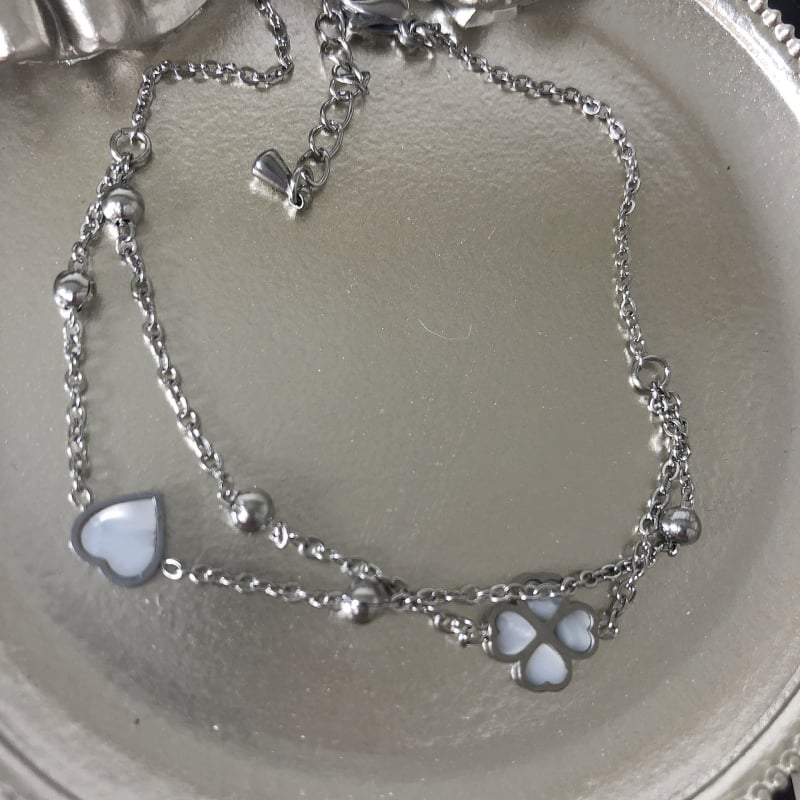 Глезенка от титаново-стоманена сплав, детелина с мъниста, женски стил, произход Jinhua, крачна бижутерия