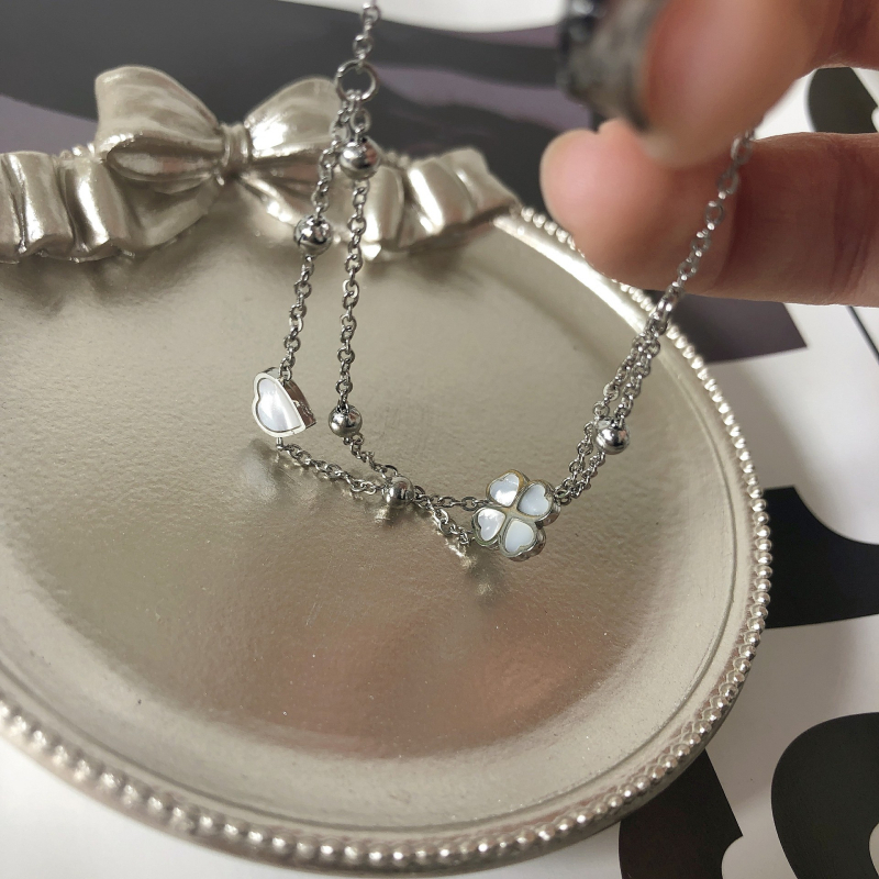 Глезенка от титаново-стоманена сплав, детелина с мъниста, женски стил, произход Jinhua, крачна бижутерия