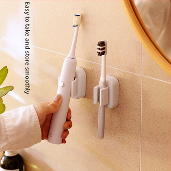 Държач за четки за зъби за стена, без пробиване, ABS + TPE с лепило 3M, за електрически четки