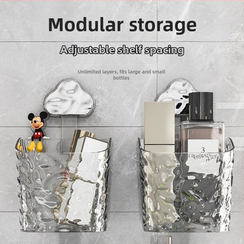 Настолна козметична кутия за съхранение, облачен стил, ледников мотив, пластмасова конструкция, лек лукс (100% нов пластмасов материал)