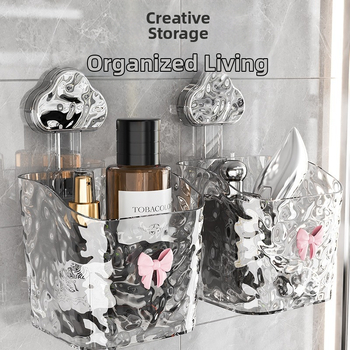 Настолна козметична кутия за съхранение, облачен стил, ледников мотив, пластмасова конструкция, лек лукс (100% нов пластмасов материал)