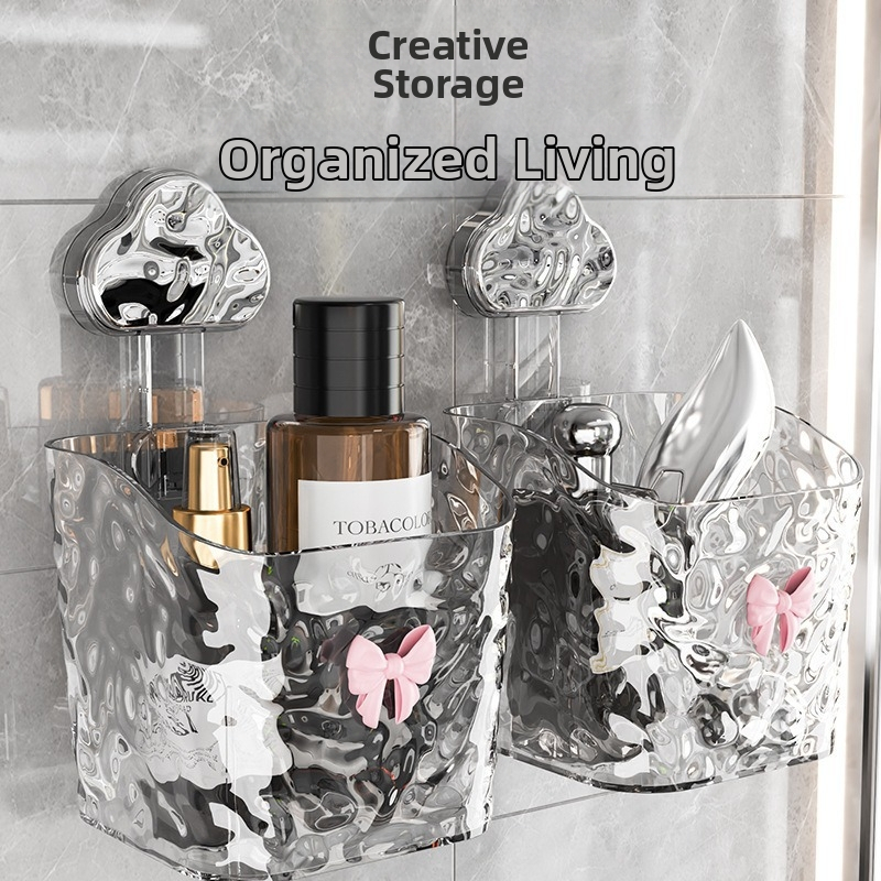 Datora kosmētikas uzglabāšanas kaste, mākoņu stil, ledus raksts, plastmasas konstrukcija, gaišs luksuss (100% jauns plastmasas materiāls)