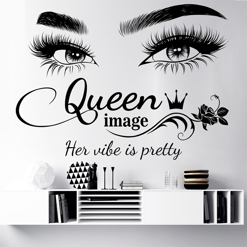 PVC стенен стикер от Chuanhao, водоустойчив и против мухъл, модел едноцветен с текст, подходящ за дневна и спалня, персонализируем