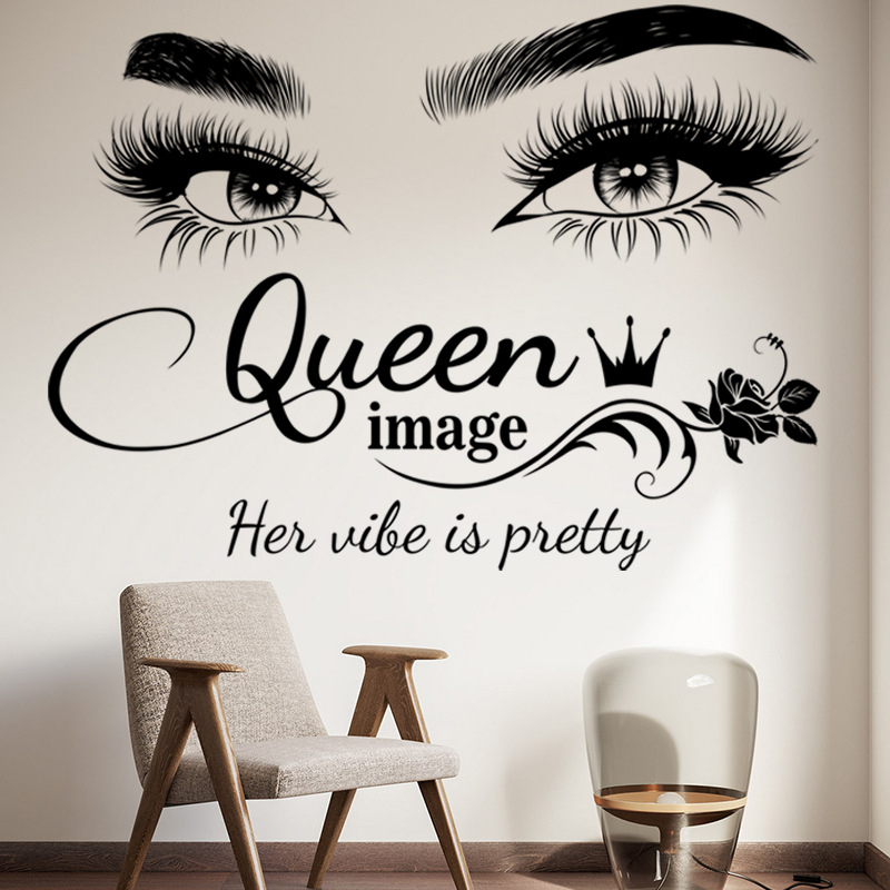 PVC стенен стикер от Chuanhao, водоустойчив и против мухъл, модел едноцветен с текст, подходящ за дневна и спалня, персонализируем