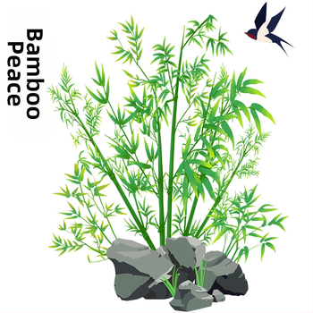 Стенен стикер – бамбуков мотив, самозалепващ, PVC материал, водоустойчив, модел растения и цветя, 1 брой, за дневна и спалня декор