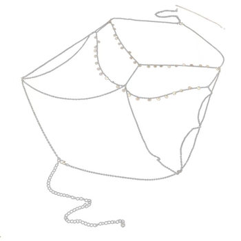 Синджир за тяло – сплав, електроплакиране, геометричен дизайн, 19 g