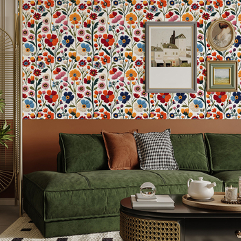 Tapet de acoperire a pereților - autoadeziv, PVC, model floral, stil lux ușor, calitate premium