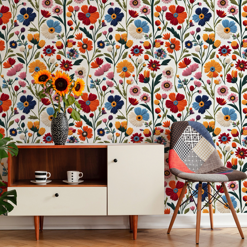 Tapet de acoperire a pereților - autoadeziv, PVC, model floral, stil lux ușor, calitate premium