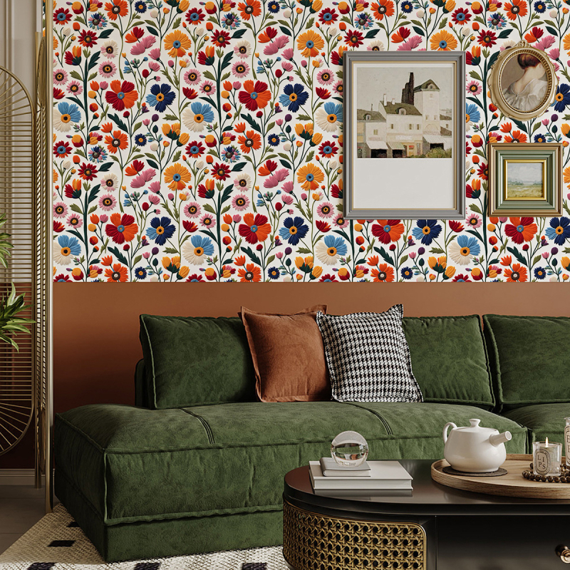 Tapet de acoperire a pereților - autoadeziv, PVC, model floral, stil lux ușor, calitate premium