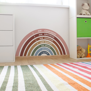 PVC dúhová samolepiaca nálepka na stenu s afirmatívnymi vetami, 1 kus, graffiti štýl, plochý dizajn nástennej dekorácie