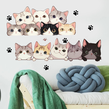 PVC декоративни стенни стикери | Забавни животни | За всекидневна и спалня | 1 бр. | Модерен стил