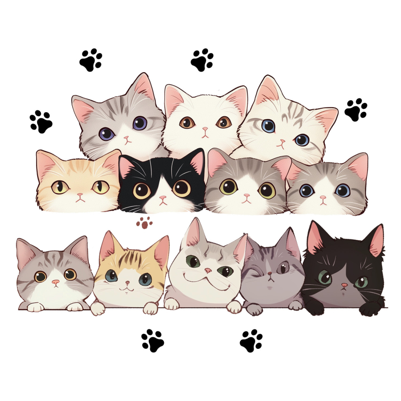 PVC декоративни стенни стикери | Забавни животни | За всекидневна и спалня | 1 бр. | Модерен стил