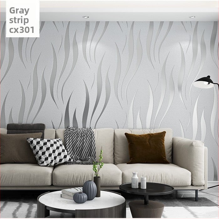 Autocolant de perete autoadeziv cu model în dungă și ondulat — design modern minimalist; material: textil nețesut; trei straturi; efect decorativ special; îmbunătățește decorul peretelui