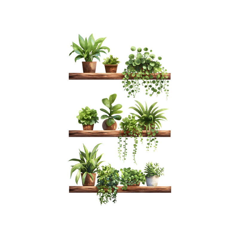 Adeziv de perete – Motiv cu plantă în ghiveci, autoadeziv și detașabil, PVC, 1 bucată, decorativ pentru sufragerie, dormitor, birou, bucătărie, hol