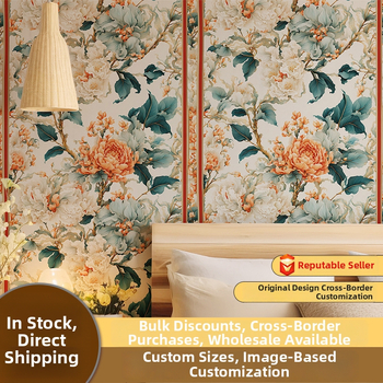 Tapet autoadeziv pentru perete, model floral, PVC, rezistent la murdărie, stil lux ușor