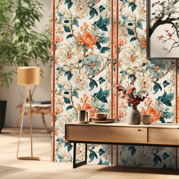 Tapet autoadeziv pentru perete, model floral, PVC, rezistent la murdărie, stil lux ușor