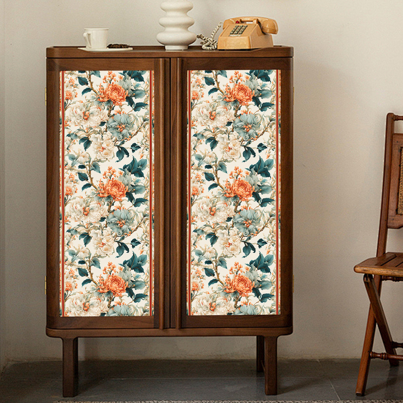 Tapet autoadeziv pentru perete, model floral, PVC, rezistent la murdărie, stil lux ușor