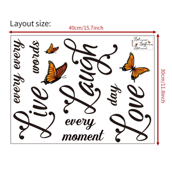 Autocolant de perete cu fluture — sufragerie și dormitor, PVC, ALFOREVER/Ju Shan, decorativ modern minimalist