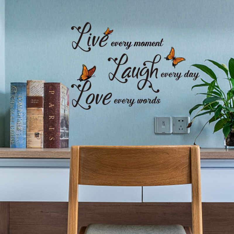 Autocolant de perete cu fluture — sufragerie și dormitor, PVC, ALFOREVER/Ju Shan, decorativ modern minimalist