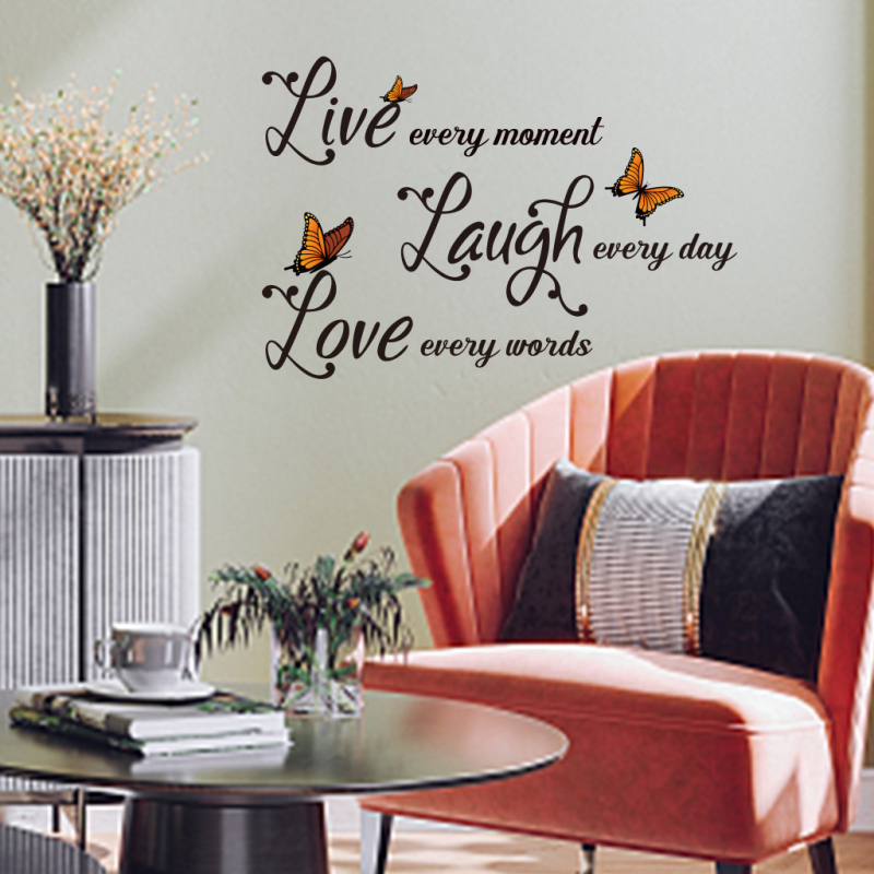 Autocolant de perete cu fluture — sufragerie și dormitor, PVC, ALFOREVER/Ju Shan, decorativ modern minimalist