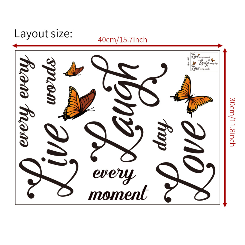 Autocolant de perete cu fluture — sufragerie și dormitor, PVC, ALFOREVER/Ju Shan, decorativ modern minimalist