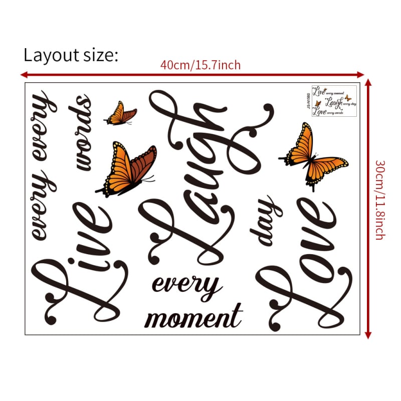 Autocolant de perete cu fluture — sufragerie și dormitor, PVC, ALFOREVER/Ju Shan, decorativ modern minimalist