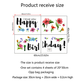 Autocolant de perete PVC, set de 2 bucăți, graffiti floral cu plante, pentru living și dormitor – decor de fundal pentru perete