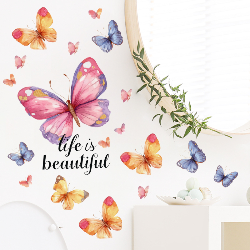 Autocolant de perete cu fluture - PVC autoadeziv, 1 bucată, pentru living, dormitor, birou, hol, cameră a copiilor | Stil modern minimalist